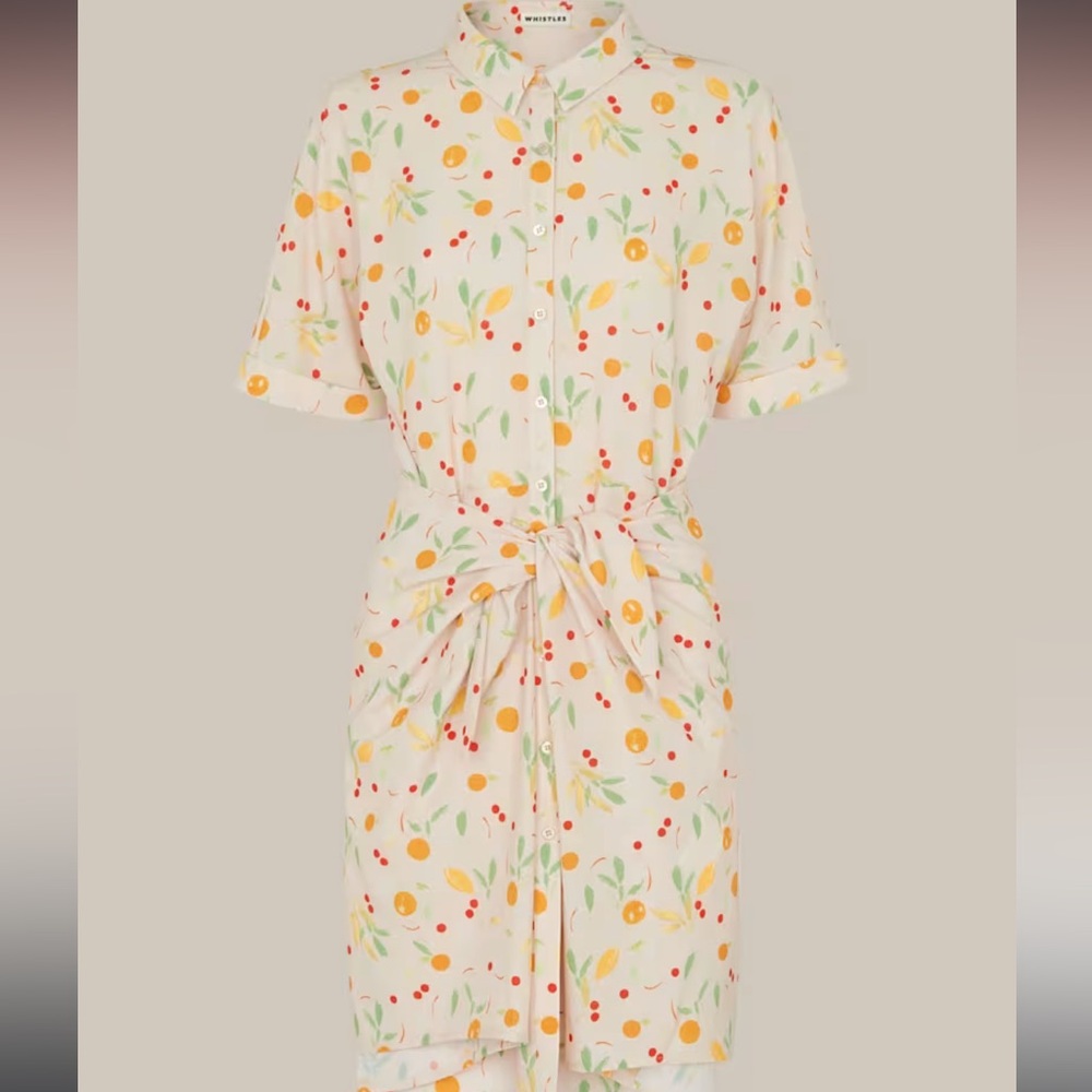 Whistles Dolly Fruit Tie Front Dress